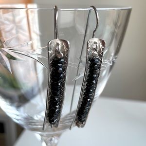 Beaded sterling silver earrings
